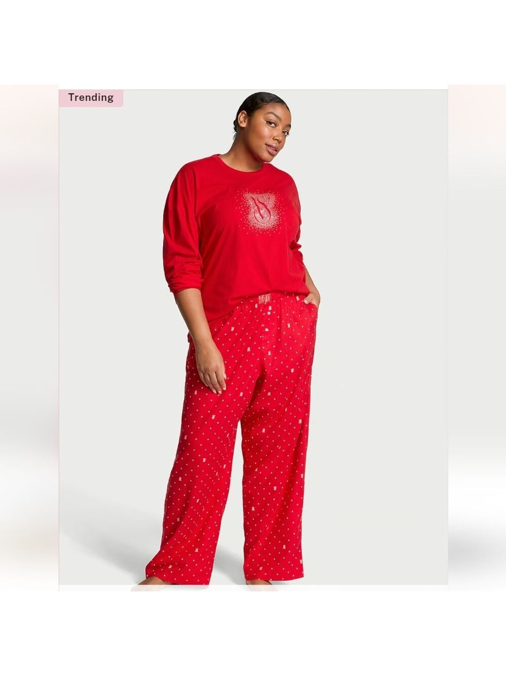 Victoria secret Flannel Long-Sleeve Tee-Jama Set
